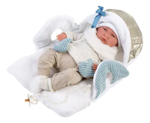 Muñeco Llorens Lalo Lloron Transporta Bebe Chupete Abrigo Ax