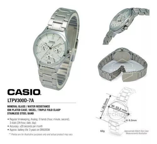 Casio Estandar Plateado de Mujer LTP-V300D-7A