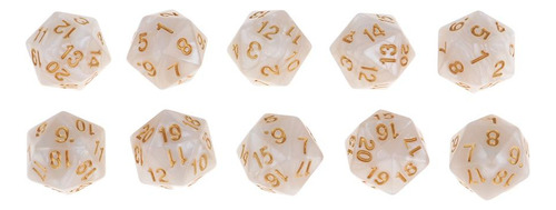 10pcs Dados De Veinte D20 Compatible Con Dnd Rpg Party Games