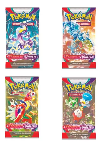 Box 18 Boosters Cards Cartas Pokémon Coleção Especial Escarlate e