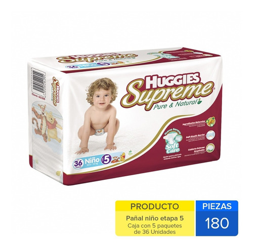 Caja Huggies Supreme E-5 Niño 180 Uni.