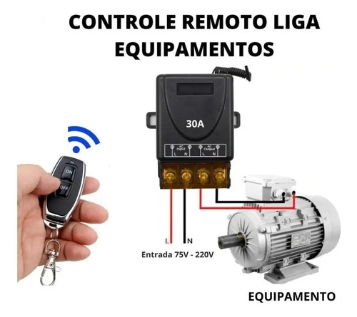 Controle Remoto Ligar Equipamentos Motor Bomba Bivolt 30a