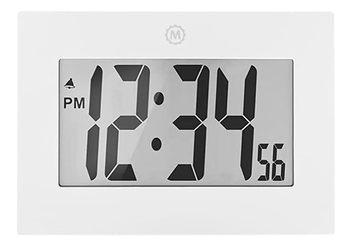 Reloj Lcd Dígitos Grandes De Escritorio Digital Pared Blanco