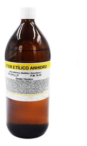 Imagen 1 de 1 de Éter Etílico Anhidro Grado Tecnico 900ml. Appcrom