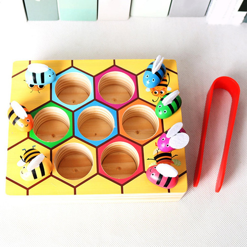 Juguete De Habilidad Fina, De Madera, Color A Juego, Juguete