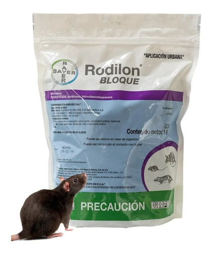 Rodilon Bloque 1 Kg Bayer Rodenticida Cebo