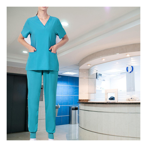 . Uniforme Scrub Set Top Y Pantalones Lavable A Máquina