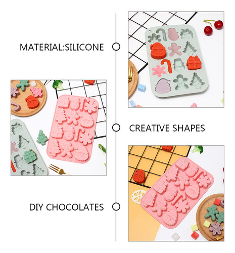 Molde Navideño De Silicona Flexible Para Chocolate, 2 Unidad