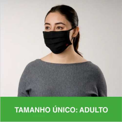 Imagem 7 de 7 de Máscara Reutilizável 3m Preta Original Dupla Camada T. Único