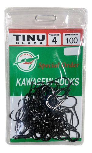 Anzol Kawasemi Tinu Black N4 Com 100un Preto Com Farpa/fisga