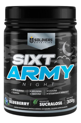 Sixt Army Night 300g  Soldiers Nutrition Sabor Blueberry
