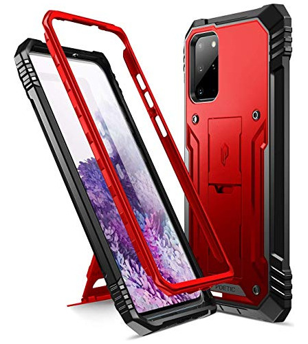 Funda Para Galaxy S20 Plus Roja Metalica Soporte Resistente