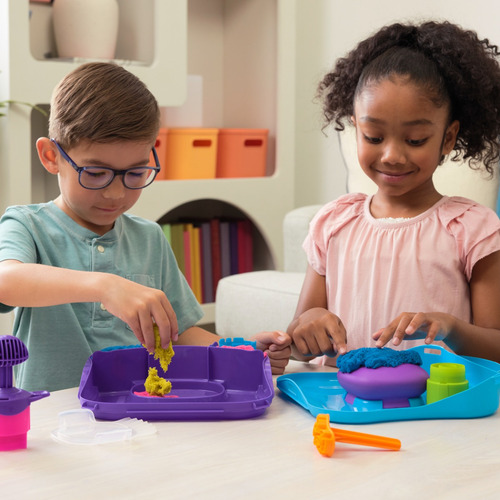 Kinetic Sand, Squish Motion, Con Arena Y Herramientas Multicolor