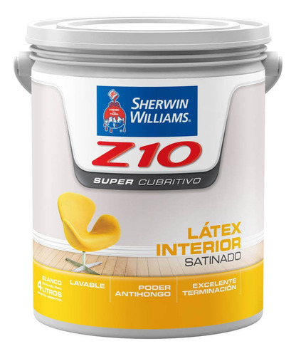 Pintura Latex Interior Satinado Z10 X 4 L Sherwin | Gran