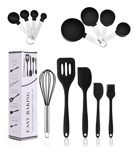 Set De Utensilios De Cocina De Silicona (negro)