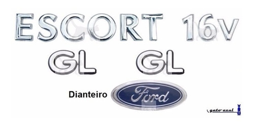 Emblemas Escort 16v Gl + Ford - Zetec 1997 À 2003
