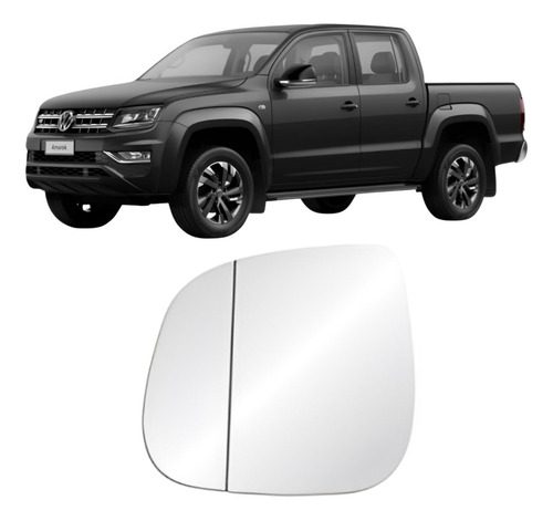 Lente Com Base Retrovisor Amarok 10/24 Térmico Esquerdo