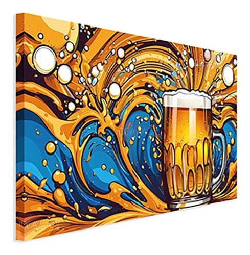 Cuadro Cerveza Elegante Canvas Grueso 140x90