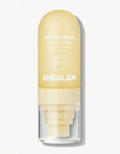 Spray fijador de maquillaje Bruma Sheglam Press Refresh, 55 ml, color blanco