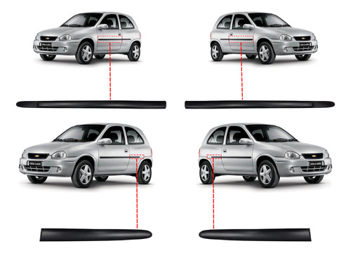 Juego Kit Molduras De Puerta Corsa 3 Puertas 2006 2007 2008
