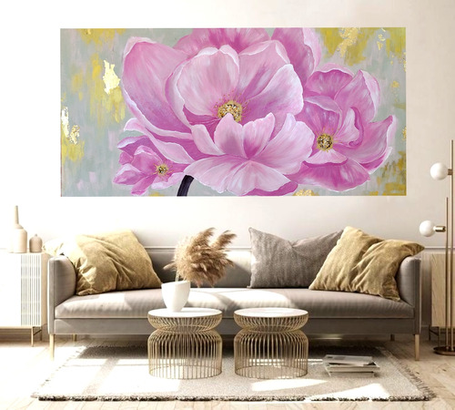 Cuadro Decorativo Floral Moderna 120x60cm