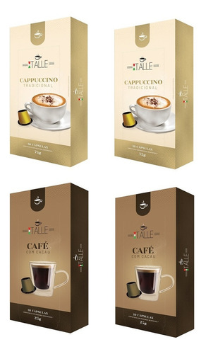 Kit 40 Capsulas Café Cacau Cappuccino Nespresso/cafe Italle