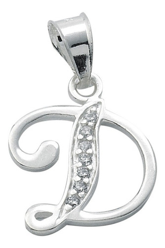 Imagen 4 de 23 de Dije De Iniciales En Plata Con Zirconias 0.925 Mod. 334-356