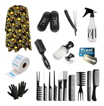 Comprar Kit Combo Barberia Peluquería Capa Diseño Set Peines Cepillo