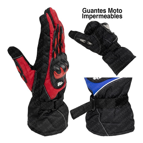 Imagen 1 de 6 de Guantes De Moto Impermeables Térmicos Con Proteccion Colores