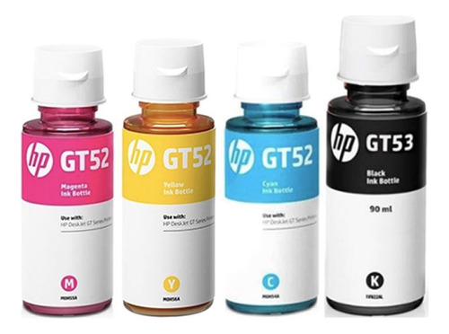 Kit 4 Botellas De Tinta Hp Original, Gt51 Gt52 -5810/5820