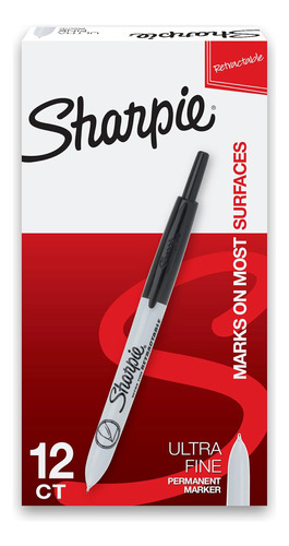 Sharpie 1735790 Retractable Permanent Markers, Ultra Fine Po