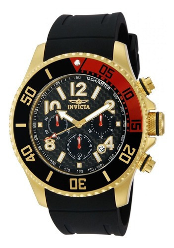 Reloj pulsera Invicta Pro Diver 13729 de cuerpo color dorado, cuarzo, para hombre color