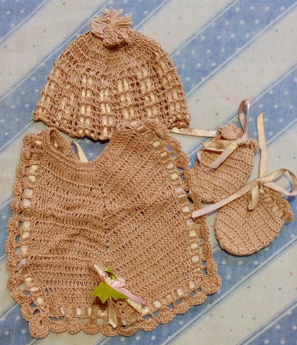 Conjunto Tejido Para Bebe (niña) Nuevo