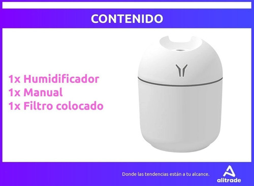 Humidificador Aromatizador De Ambientes Luz Led Usb 250ml