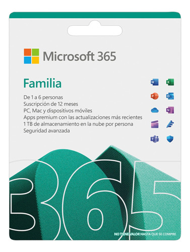 Office 365 Familiar 5 Dispositivos 1 Año