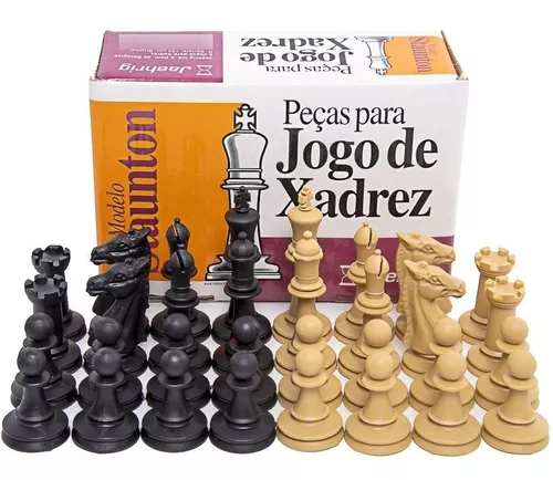 Jogo De Xadrez 32 Peças Escolar Staunton Rei 7,3 Cm Jaehrig