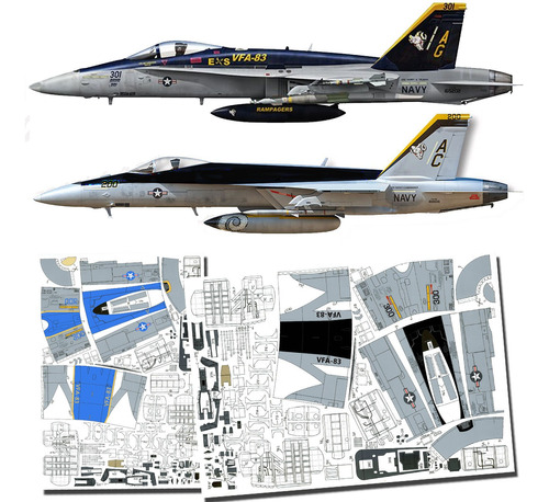 F-18 Vfa 83 Rampager X2 1.33 Papercraft