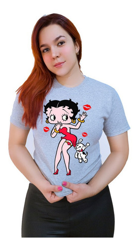 Polera Estampada Dama 100%algodón Betty Boop Exclusivo 616