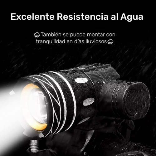 . Lámpara Led Recargable 6000 Lm Impermeable For Bicicleta