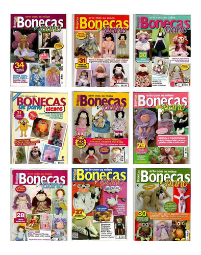 Kit 9 Revistas Bonecas De Pano Lote 1