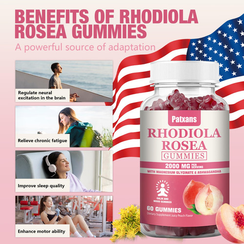 Patxans Gomitas Rhodiola Rosea 2000mg 120 Tabletas Pack 2