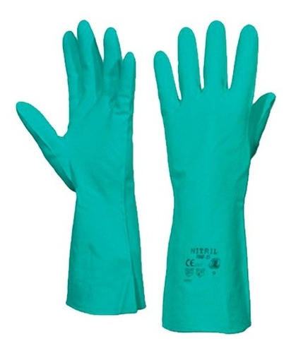 Guante Nitrilo Goma Verde Resistente 9 PuLG