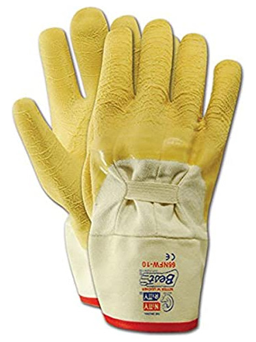 Showa Best 2491p Guantes De Látex Arrugado 3-4 Recubiertos, 