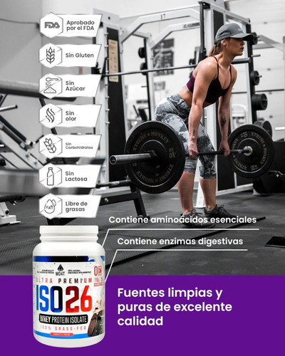 Imagen 5 de 7 de Proteína Iso26 Isolatada 1.6lbs Cookies & Cream Mo4t