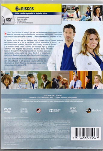 Grey S Anatomy Onceava Temporada 11 Once Dvd