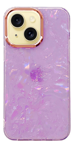Protector iPhone 15 Con Brillos Color Rosa