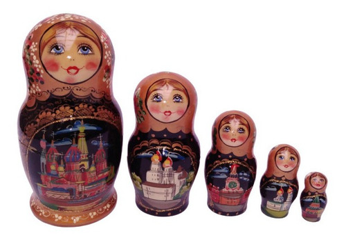 Muñecas Rusas Tradicional Decoracion Hogar Navidad 15 Cm 5pc