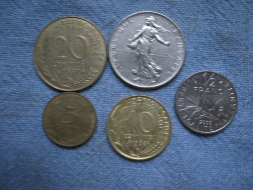 Francia Lote De 5 Monedas