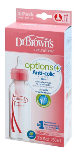 Dr. Brown's Pink Botellas De 8 Onzas (2 Unidades)