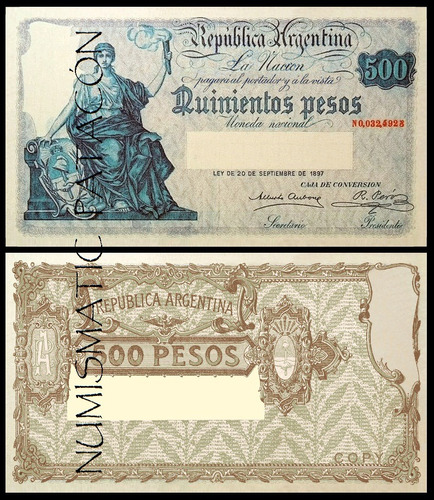 Billete 500 Pesos Caja Conversión Macro 1899 - Copia 240